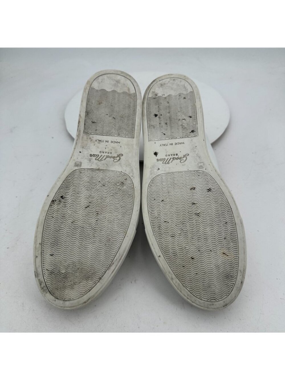 Goodman Brand Men Size 10.5 White Dark Brown Leather Low Top Lace Up Casual Shoe - Picture 8 of 11